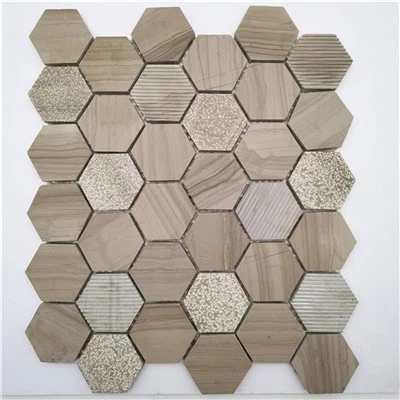 Ubin Mosaik Daisy Marmer Coklat